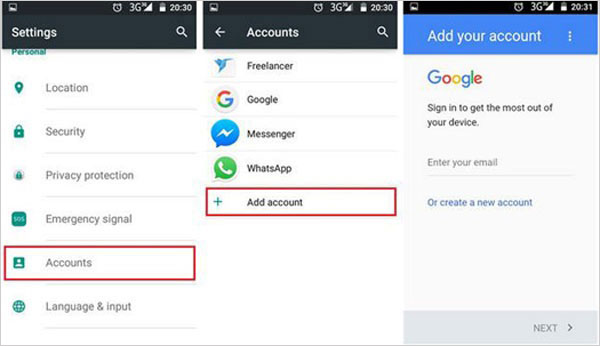 Transferir datos de Android a iPhone a través de la cuenta de Google