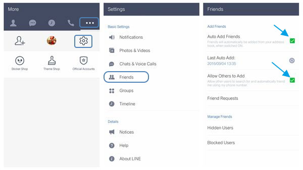 Agregar amigos a través de la lista de contactos