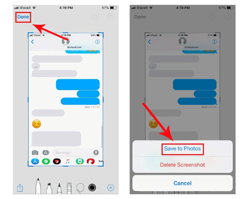 Imprimir mensajes de texto del iPhone tomando capturas de pantalla