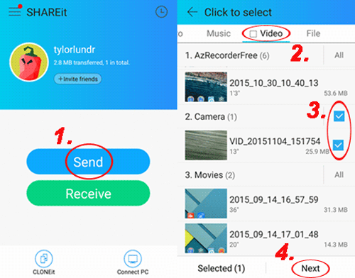 Enviar archivos de Android a iPhone usando Shareit
