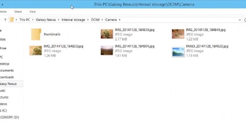 Transferir fotos de Android a PC a través del Explorador de archivos