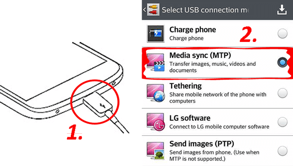 Cómo transferir fotos del teléfono LG a la computadora con un cable USB