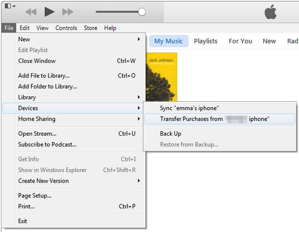 Realizar la música de iPad a iTunes