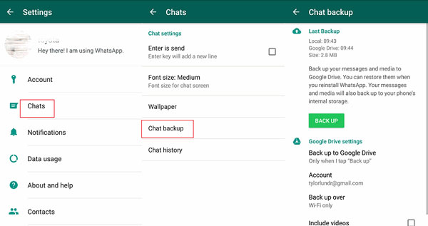 Realice una copia de seguridad de los mensajes de WhatsApp