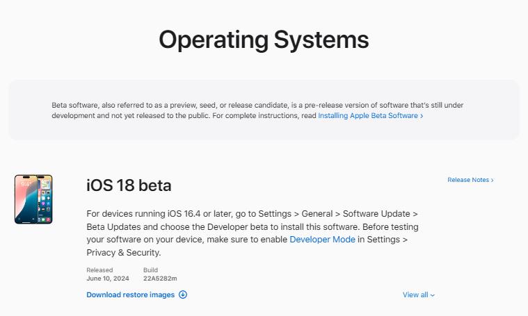 Actualizar iOS 18 beta a través de la computadora