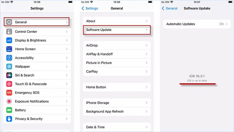 Use la versión de iOS más nueva