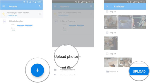 Realice fotos en Android con Dropbox