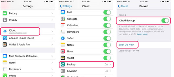 Calendario de iPhone de respaldo con iCloud