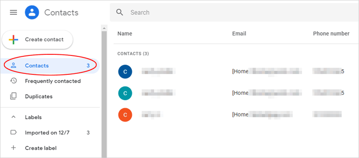 Editar contactos de Samsung en PC con contactos de Google