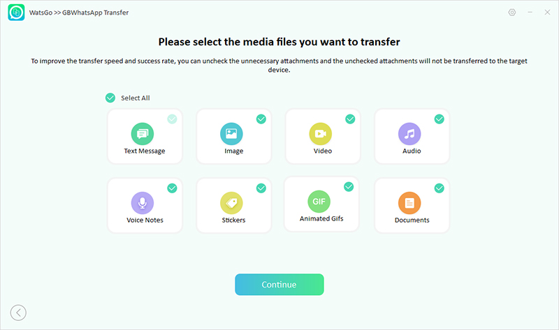 Elija los datos de WhatsApp requeridos