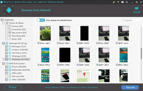 Tipos de datos compatibles con Minitool Mobile Recovery para Android