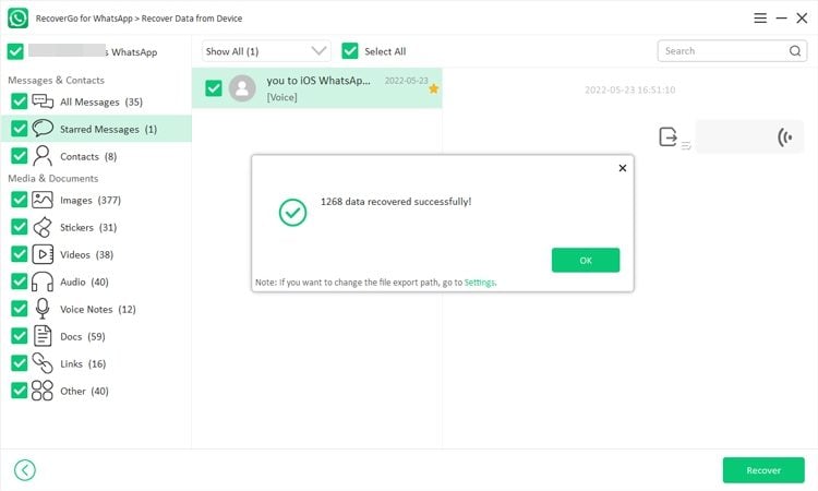 Seleccionar archivos y recuperar